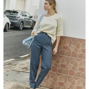 Not perfect Linen DOOLIN Blue High-Waist Pants